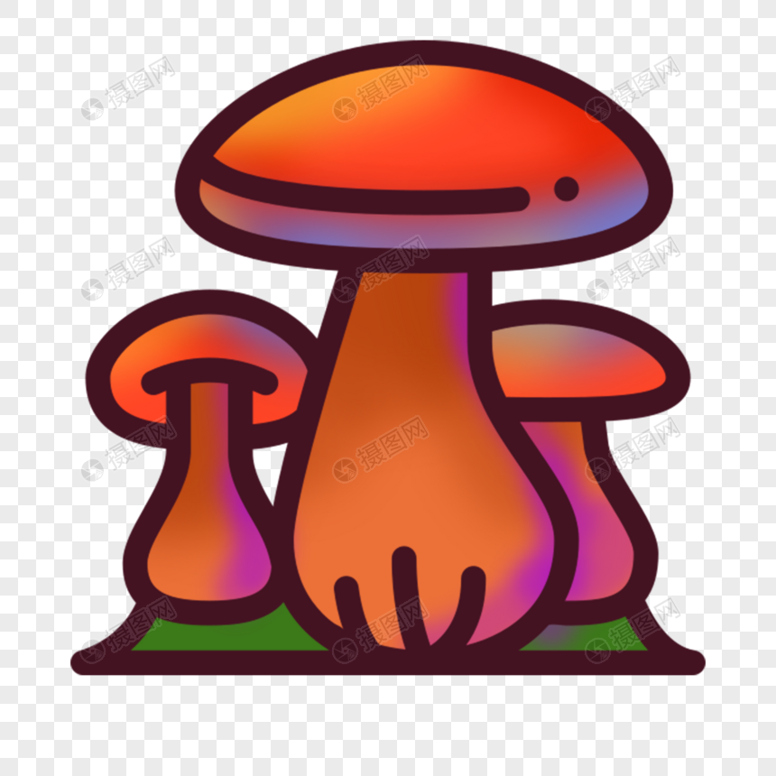 卡通创意三个蘑菇插图