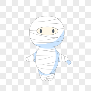 手绘卡通世界博物馆日可爱木乃伊图片素材