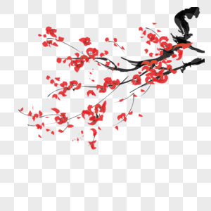 水墨梅花免抠素材图片素材