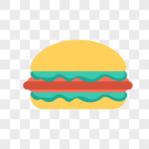 汉堡免抠矢量插画素材图片
