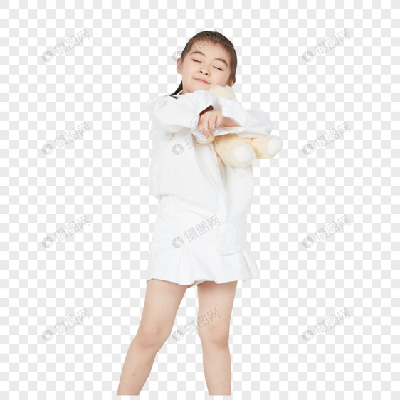 穿白色睡衣的小女孩图片