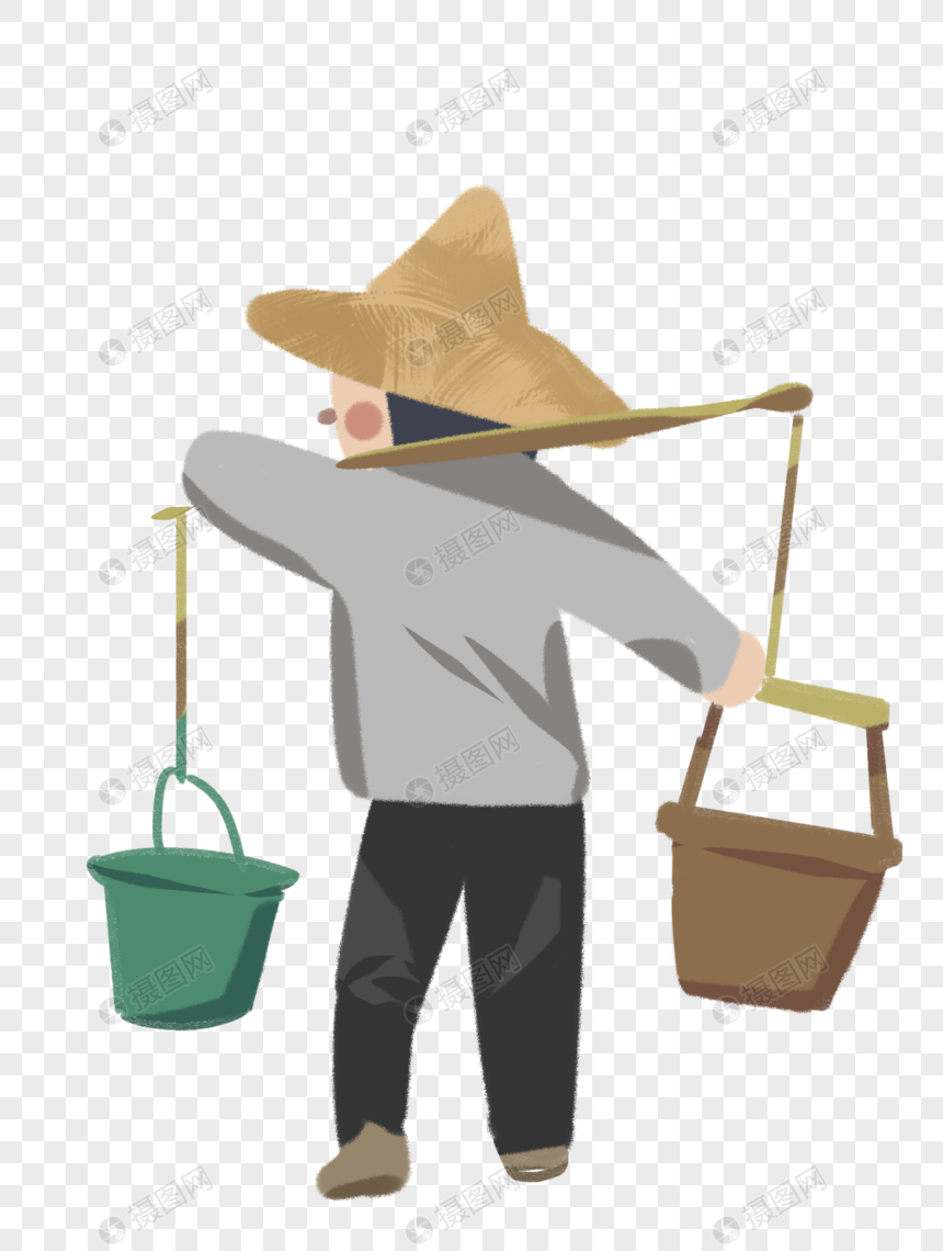 农民辛苦工作的背影