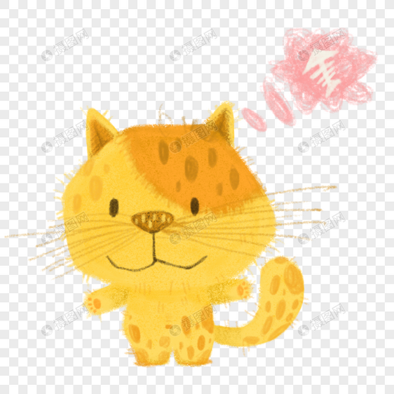 ins网红风格手绘儿童插画动物可爱小猫图片