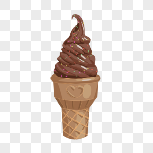 巧克力甜筒脆皮冰淇淋高清图片