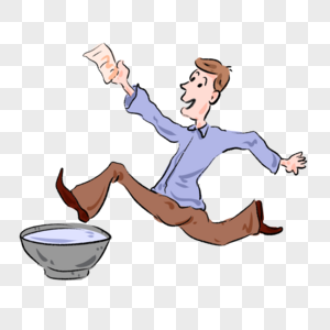 卡通人物大步跨越漫画图片素材