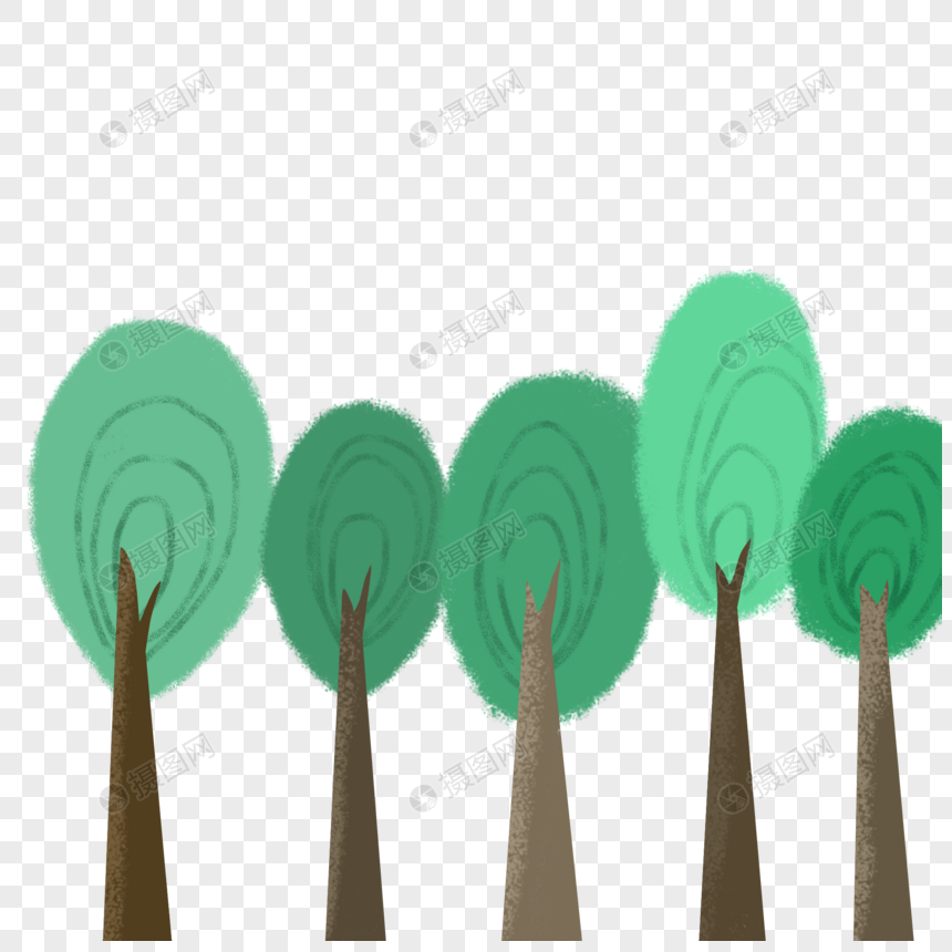 绿色小树元素图片