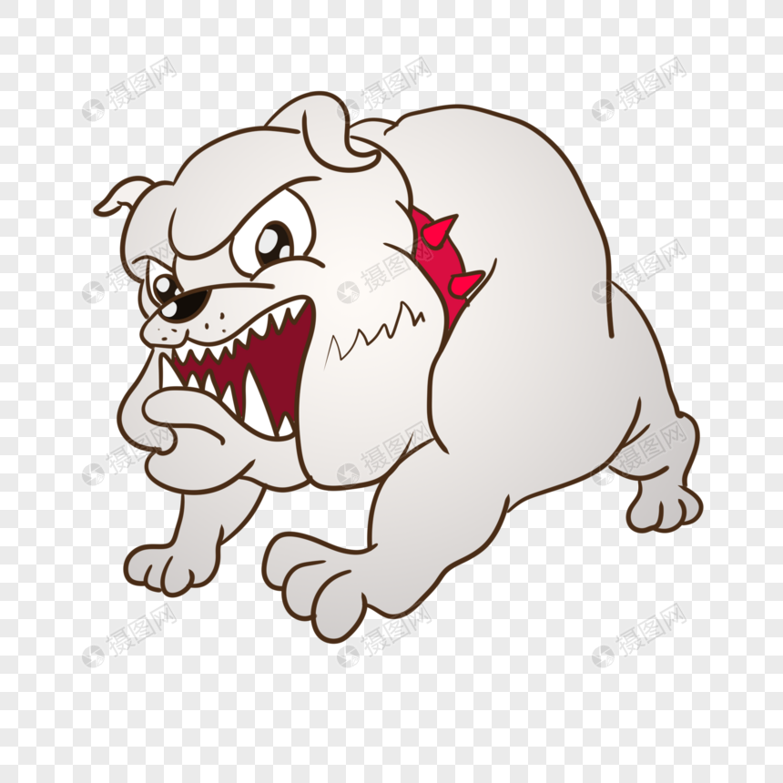 卡通凶恶的大狗插图