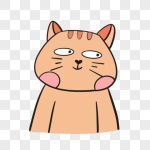 卡通粉色小猫偷瞄插图图片素材