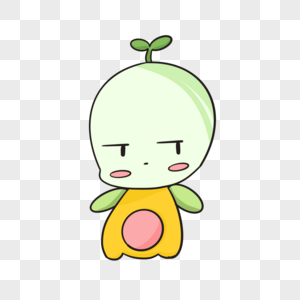 卡通小草人鄙视插图图片素材
