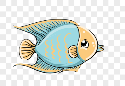 黄蓝鱼动漫鱼的素材高清图片