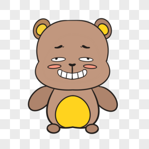 卡通胖熊窃喜插图图片素材