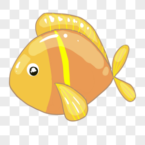 卡通黄色鱼类插图图片