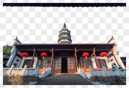 长江边的寺庙安徽安庆迎江寺高清图片