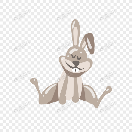 卡通灰色兔子插图图片