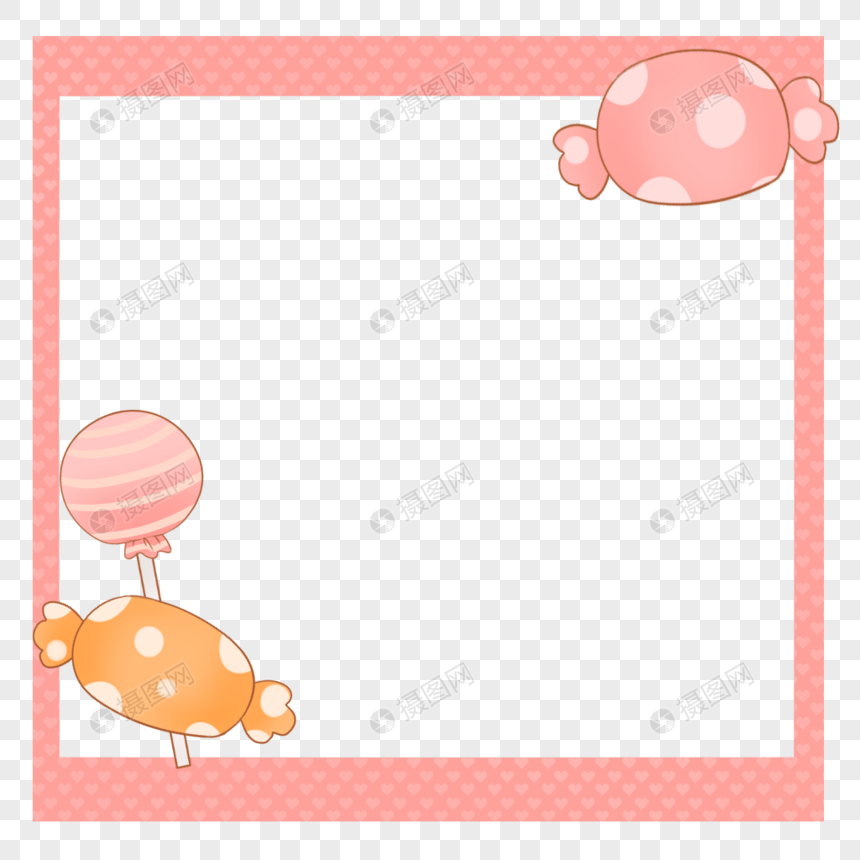 创意甜蜜糖果粉色边框图片