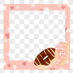 创意美味甜甜圈简约粉色边框图片
