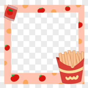 创意美味食物薯条简约边框图片