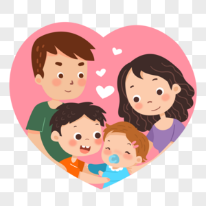 幸福的二胎家庭全家福图片