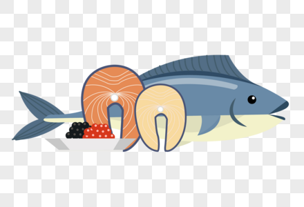 鱼肉和鱼子酱高清图片