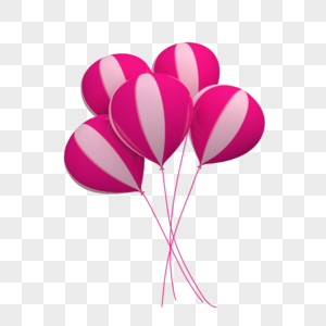 创意立体粉色气球图片