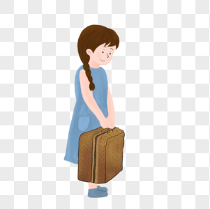 提着行李箱的女孩图片
