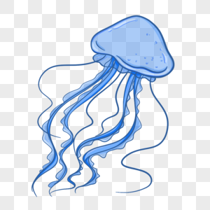 水母蓝色蘑菇高清图片