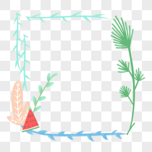 西瓜植物卡通边框图片