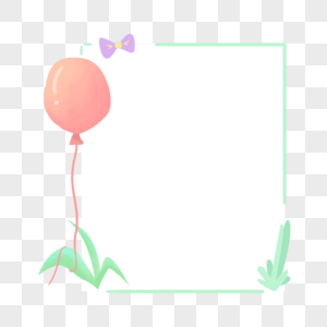 暖色气球方形边框图片
