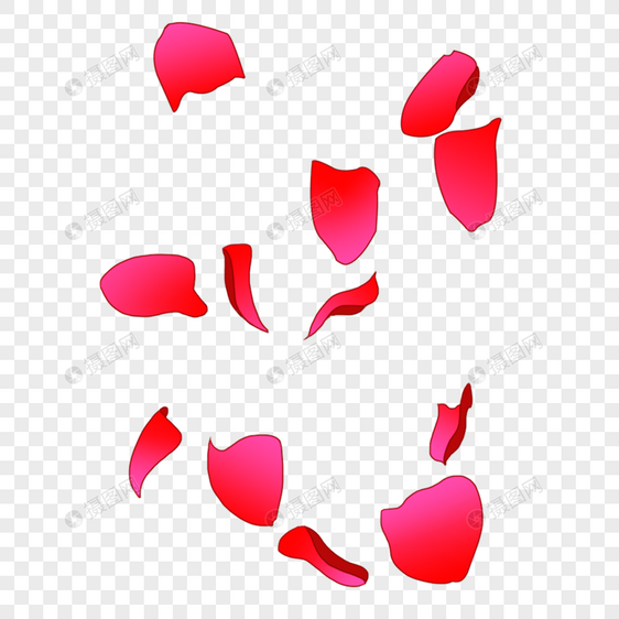 红色玫瑰花漂浮元素图片