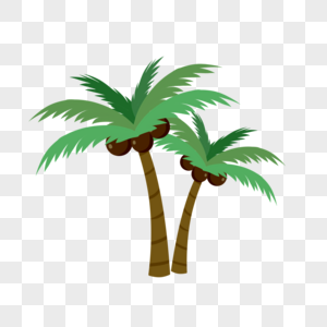 卡通扁平风格椰子树图片