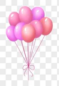 粉色气球粉红色蝴蝶结高清图片