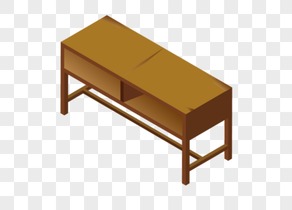 立体课桌木桌矢量高清图片
