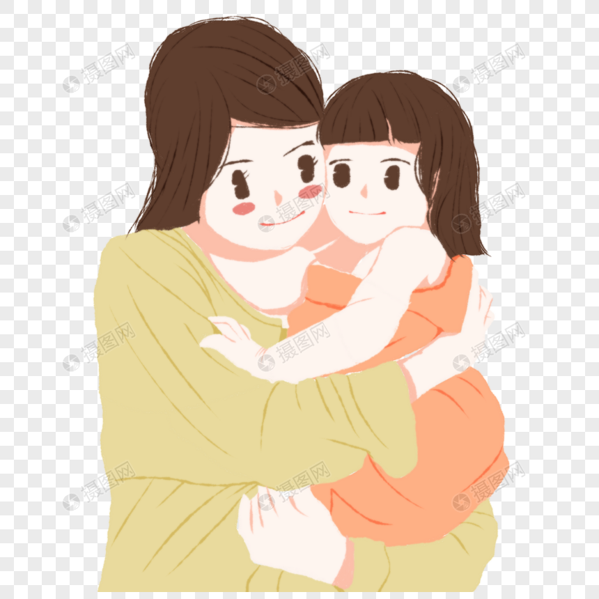母亲抱着女儿图片