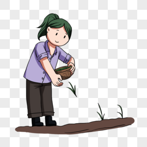 农民土地大马播种素材