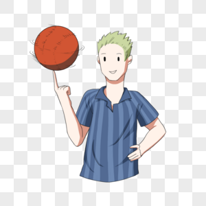 手指转球男孩元素素材