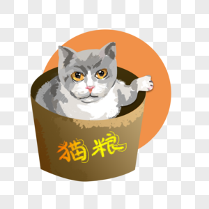 宠物店可爱猫咪猫粮广告图片