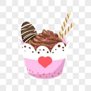 碗装冰淇淋巧克力脆皮甜筒高清图片