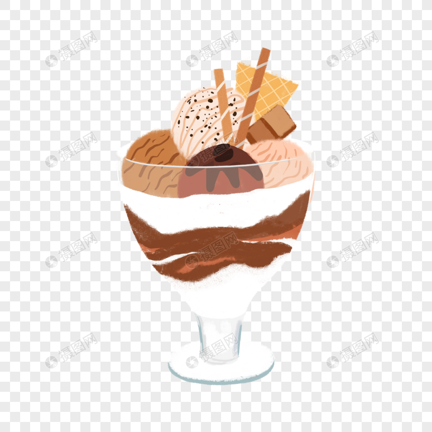 巧克力味冰激凌元素下载图片