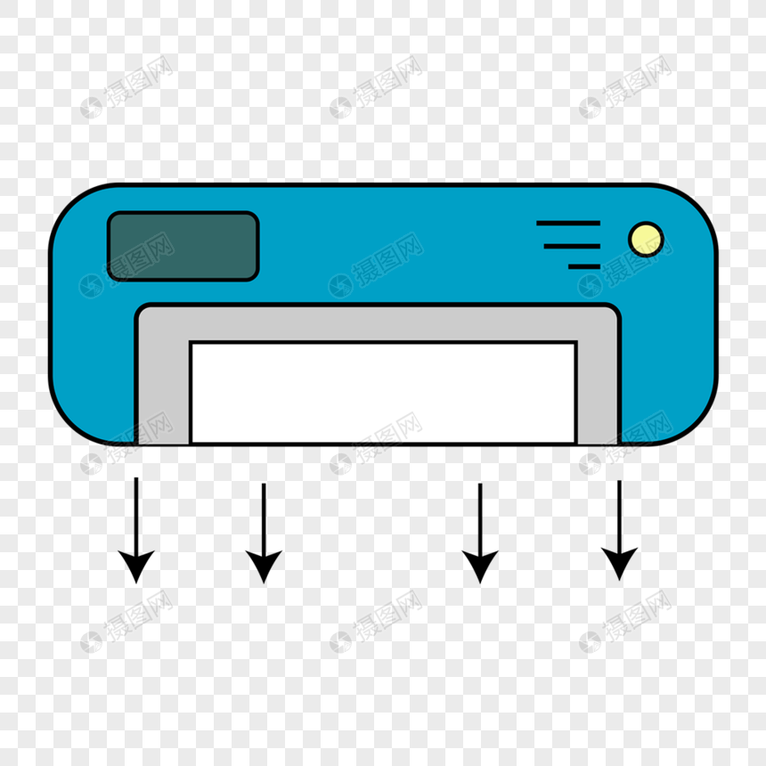 空调手绘生活用品家电蓝色空调图片