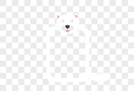 AI矢量图卡通可爱动物边框小白猫边框图片