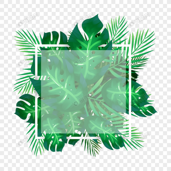 绿色植物边框图片