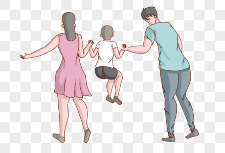 中国人口日手牵手的一家人图片