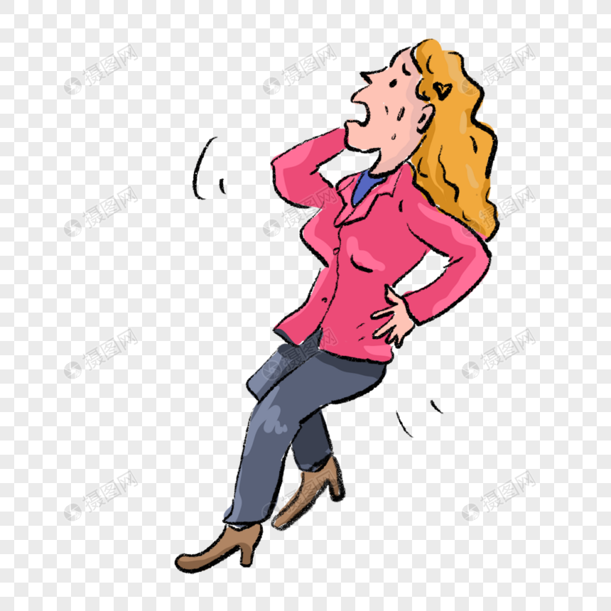 女生惊讶表情漫画元素素材下载 正版素材 摄图网