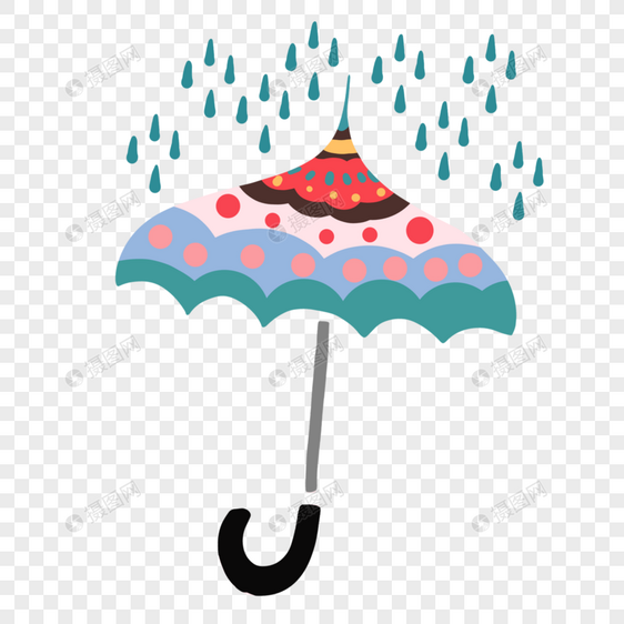 创意多彩雨伞插图图片
