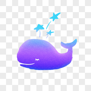 蓝色鲸鱼卡通插图图片