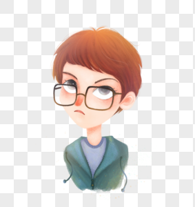 國外人物頭像手绘假小子人物头像素材