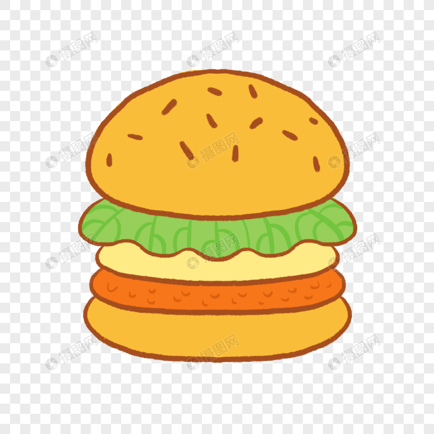 卡通汉堡元素素材下载 正版素材 摄图网