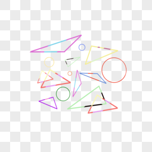 三角形,圆影响旋转插画  |三角形,圆绘画背景元素  |几何创意中感
