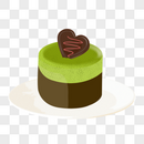 手绘抹茶蛋糕巧克力蛋糕甜点图片