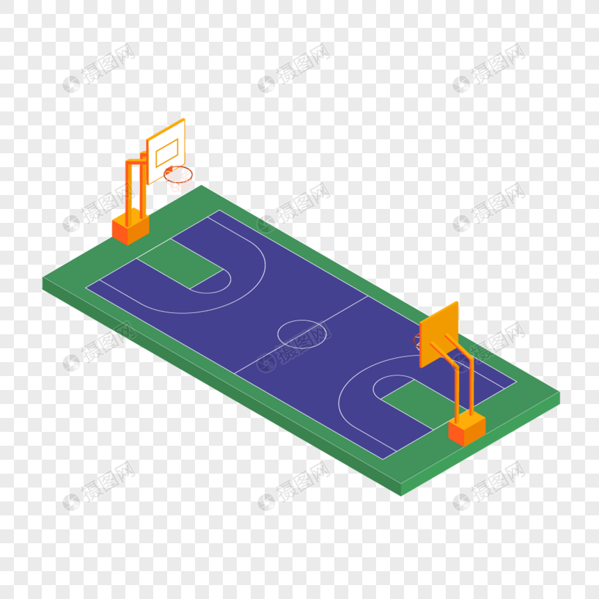 篮球场2.5d风格图片